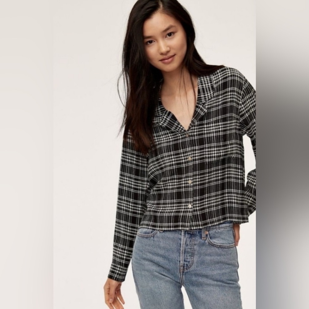 Wilfred free Camille grey and black button down size xs